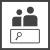 Ícone de duas pessoas acima de uma caixa de pesquisa, demonstrando facilidade no acesso a informação pela comunidade.