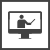 Ícone de um professor dentro de uma tela de computador, representando ensino a distância.